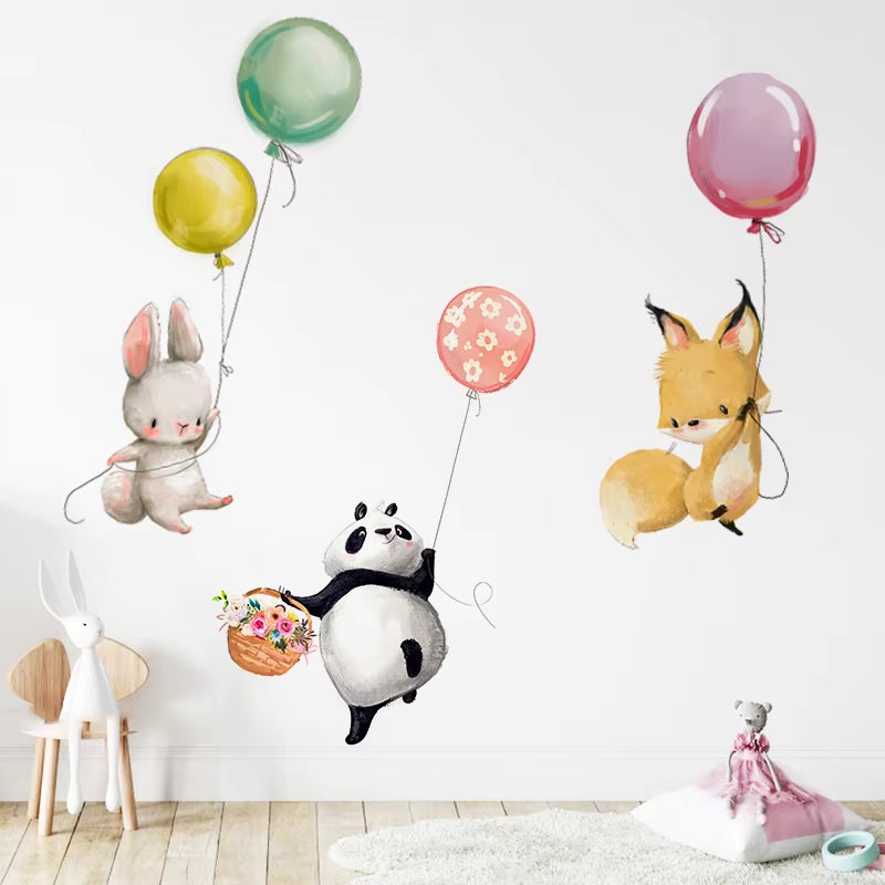 Adorable Animal Wall Decals – Cute Panda, Rabbit & Koala Decor for Children’s Bedrooms