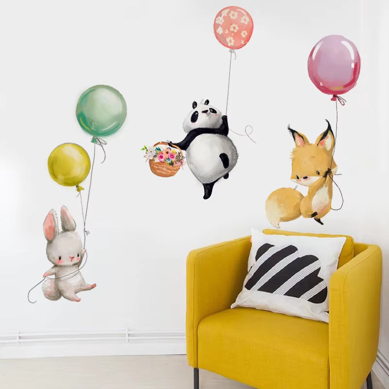 Adorable Animal Wall Decals – Cute Panda, Rabbit & Koala Decor for Children’s Bedrooms