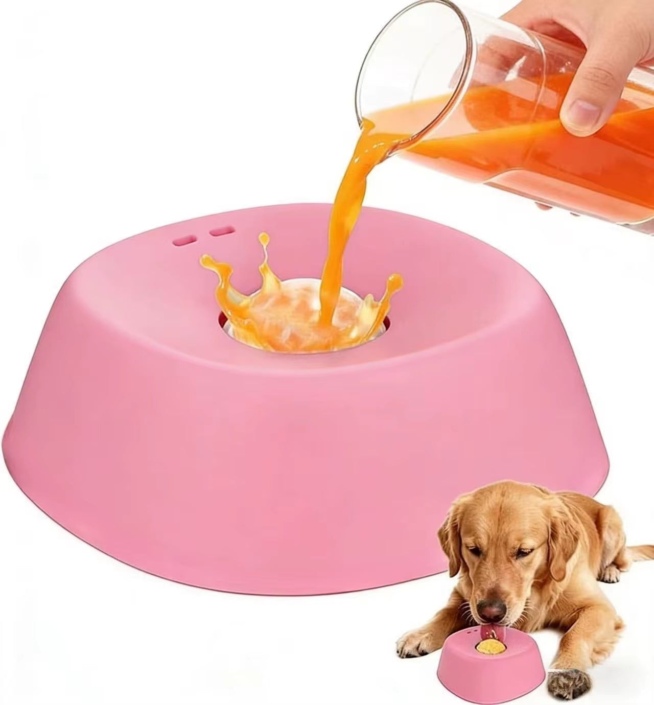 Slow Feeder Dog Bowl & Lick Mat – Anti-Gulping Enrichment Bowl for Treats