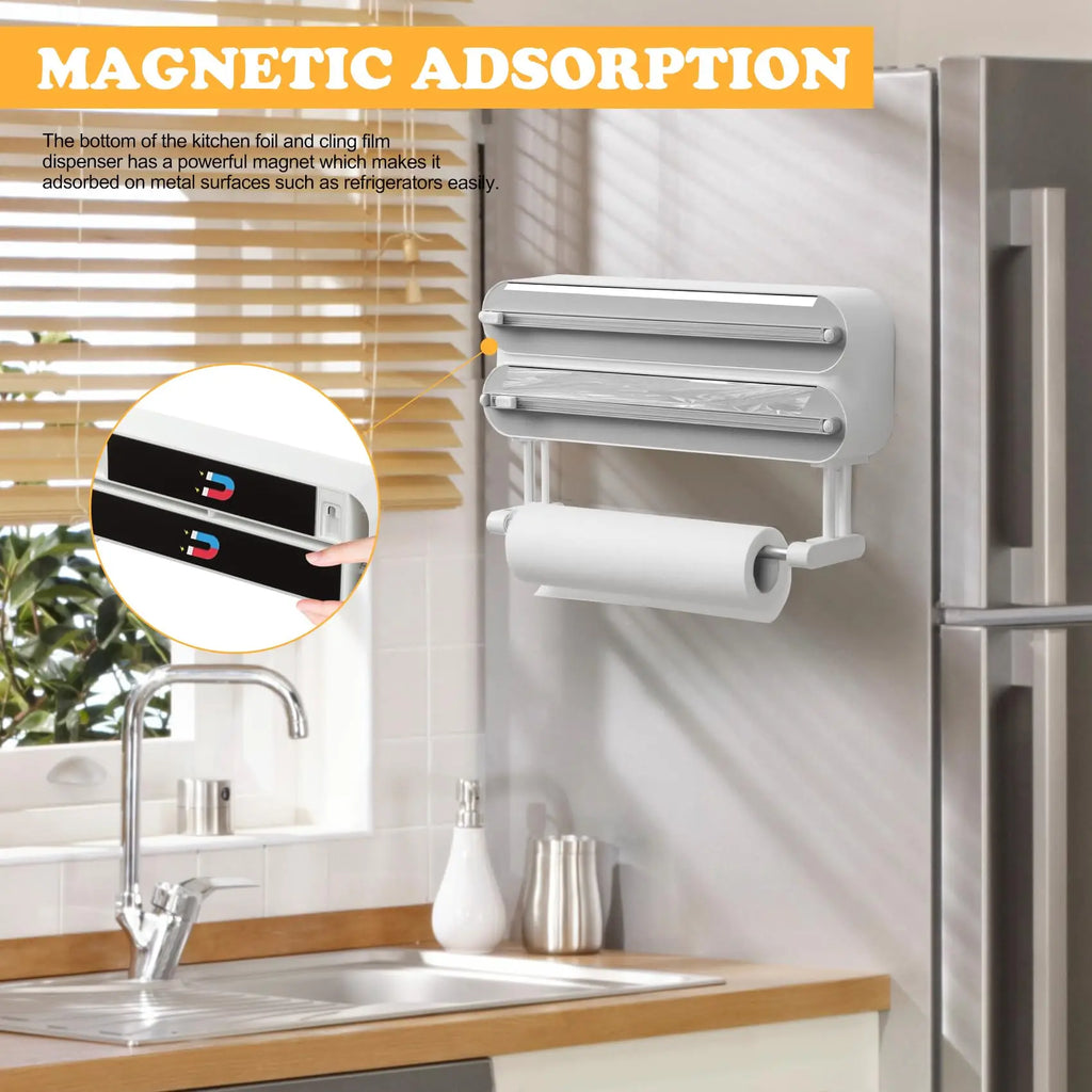 3-in-1 Kitchen Wrap & Paper Towel Holder – Keep Your Busy Family Kitchen Organised