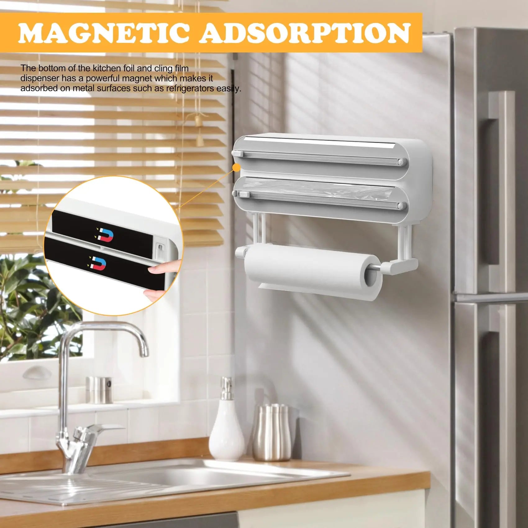 3-in-1 Kitchen Wrap & Paper Towel Holder – Keep Your Busy Family Kitchen Organised