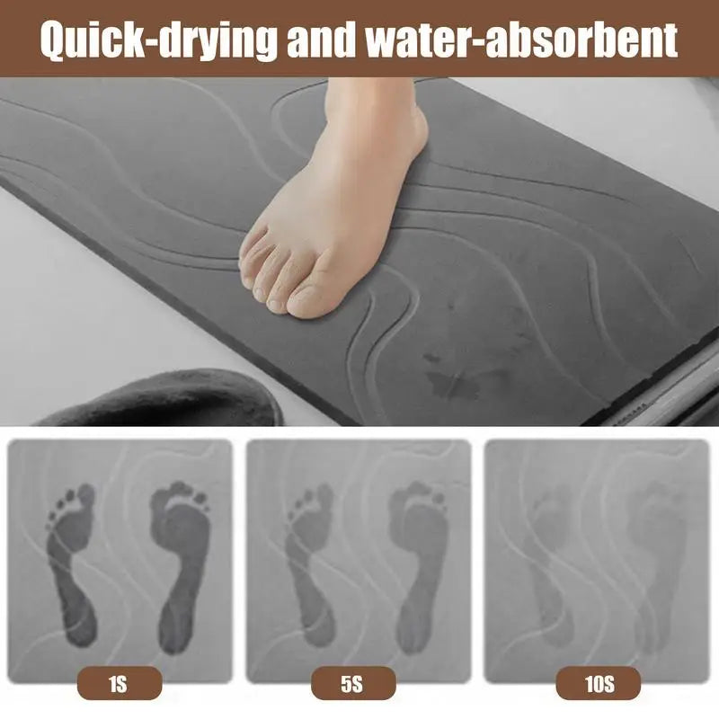 Quick-Dry Stone Mat for Busy Family Homes – Super Absorbent, Non-Slip & Easy-Clean Bathroom Rug