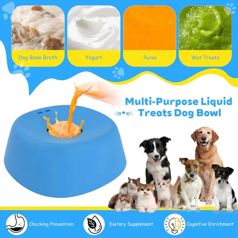 Slow Feeder Dog Bowl & Lick Mat – Anti-Gulping Enrichment Bowl for Treats