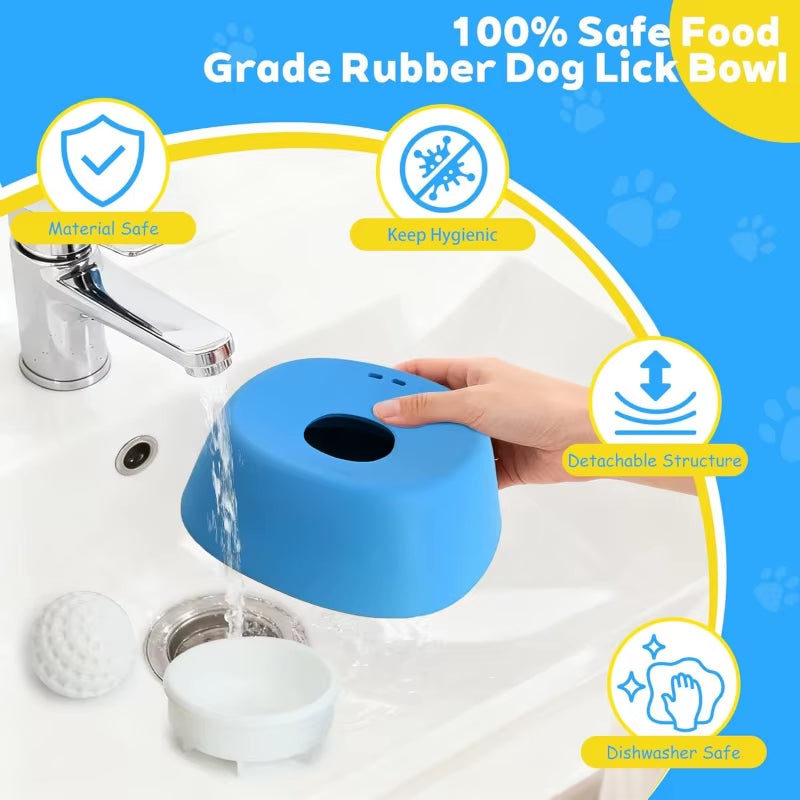 Slow Feeder Dog Bowl & Lick Mat – Anti-Gulping Enrichment Bowl for Treats