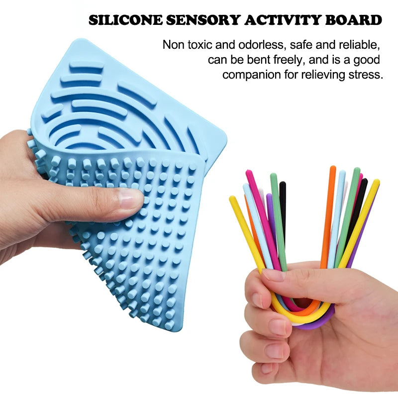 Silicone Sensory Activity Board – Interactive Fidget & Puzzle Toy for Curious Minds