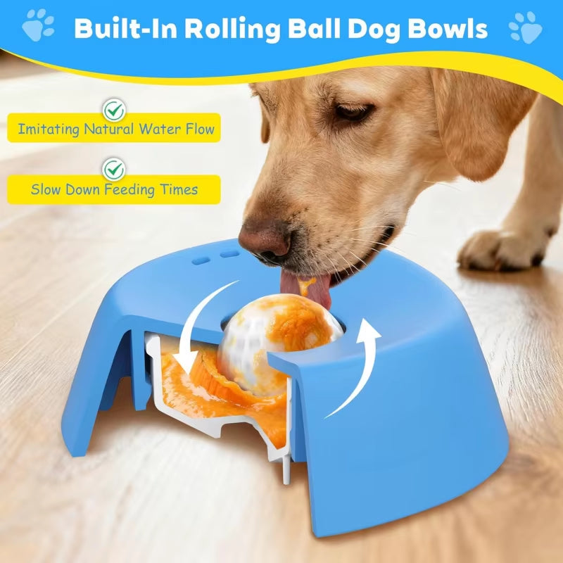 Slow Feeder Dog Bowl & Lick Mat – Anti-Gulping Enrichment Bowl for Treats