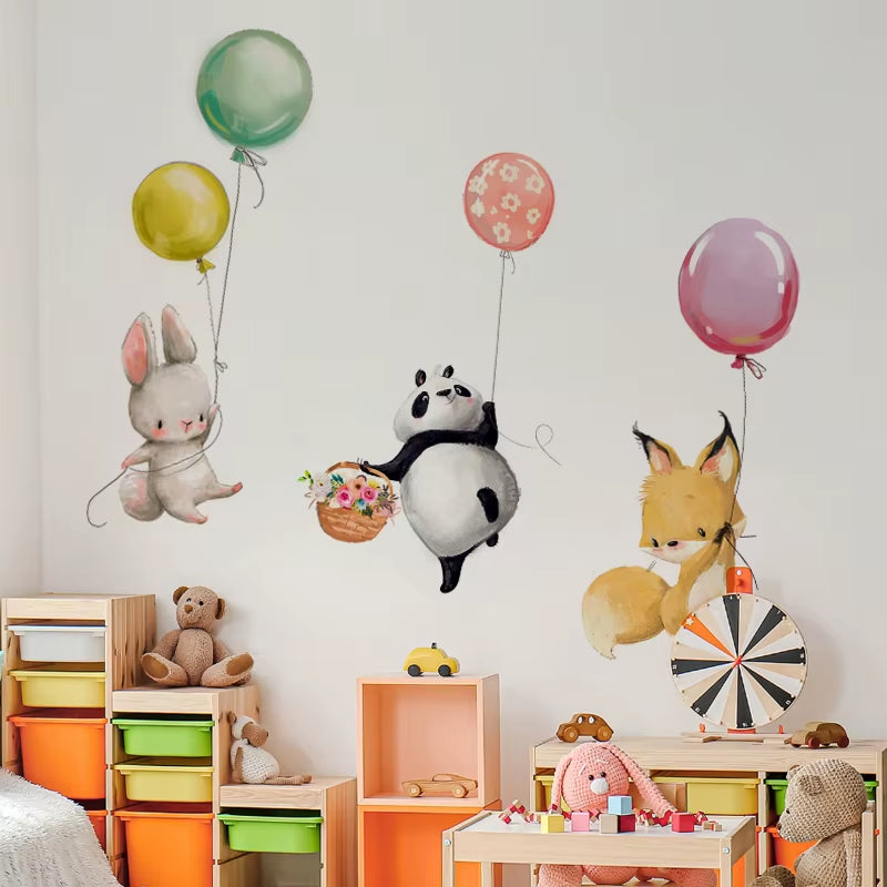 Adorable Animal Wall Decals – Cute Panda, Rabbit & Koala Decor for Children’s Bedrooms