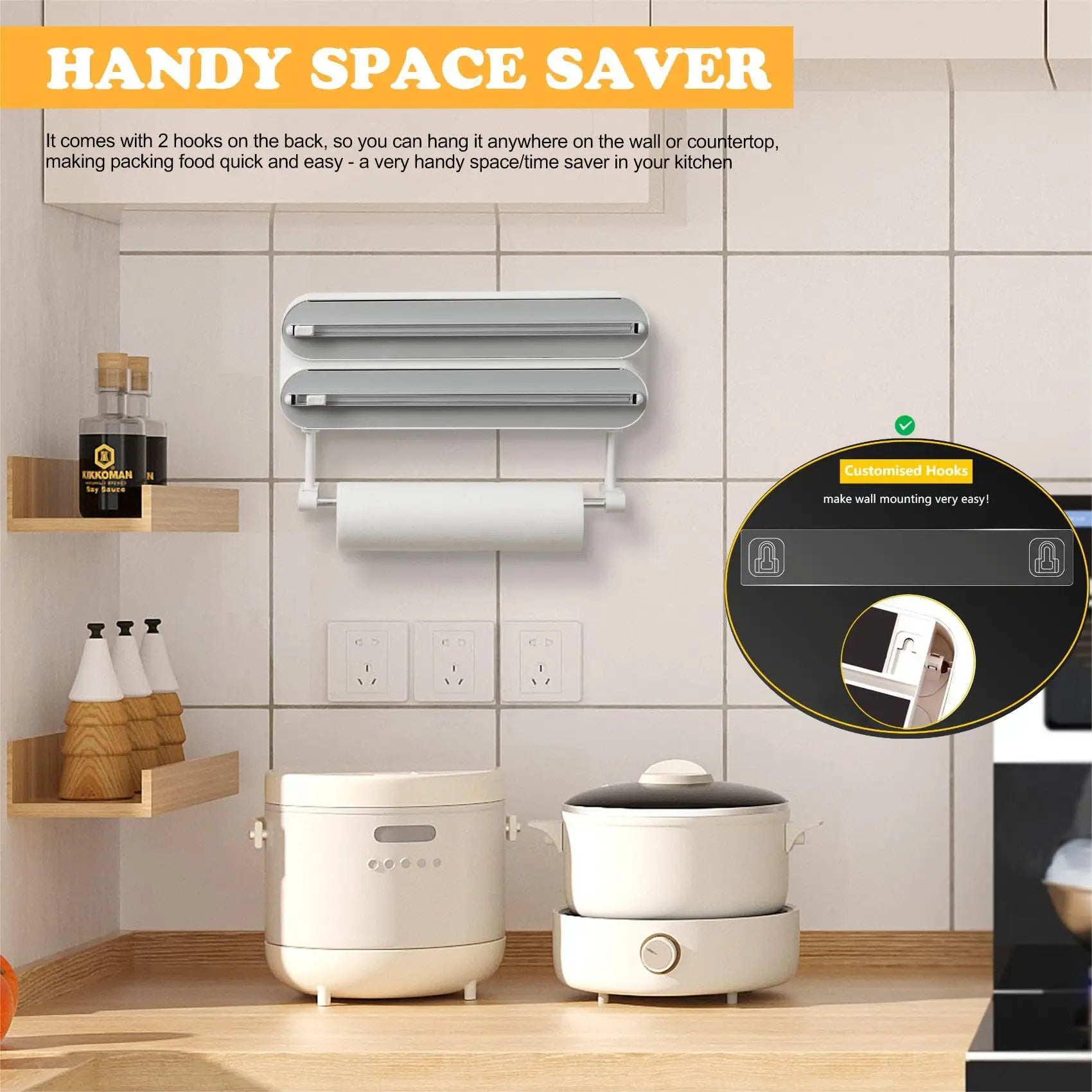 3-in-1 Kitchen Wrap & Paper Towel Holder – Keep Your Busy Family Kitchen Organised