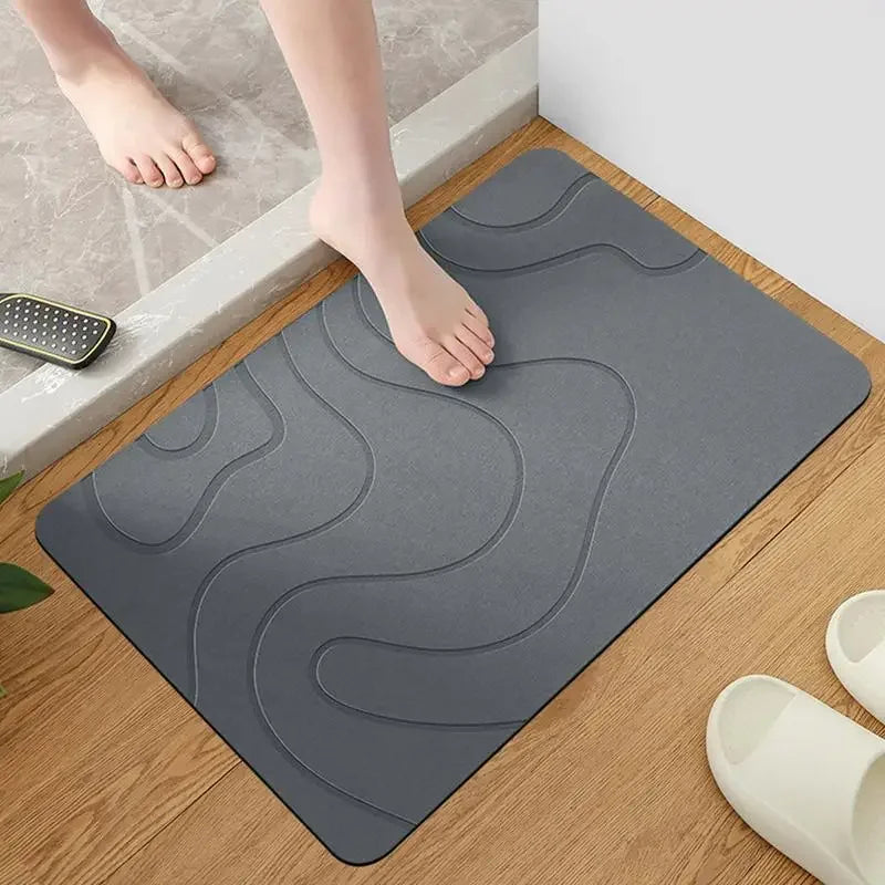 Quick-Dry Stone Mat for Busy Family Homes – Super Absorbent, Non-Slip & Easy-Clean Bathroom Rug