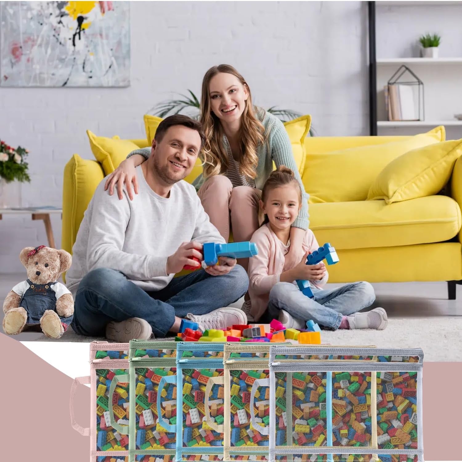 10-Pack Children's Toy Storage Bags – Reusable Mesh Organisers for Toys, Games & Family Essentials