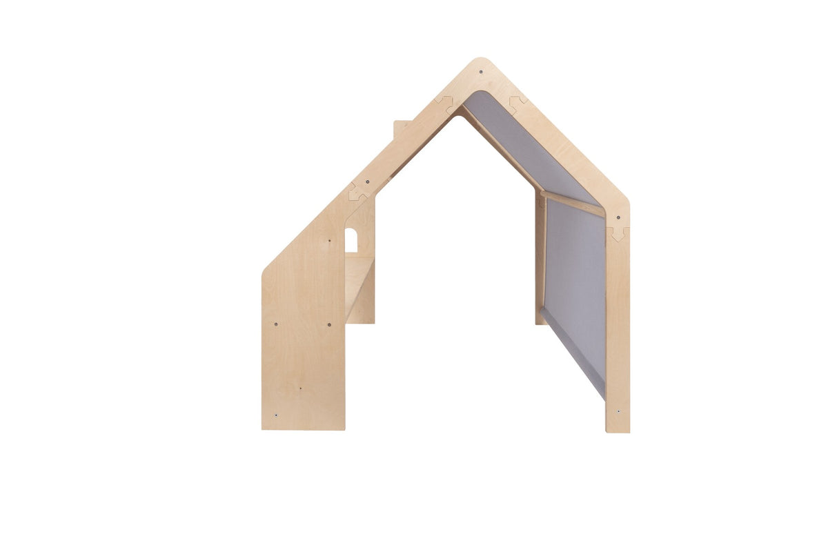 MeowBaby® Natural Wooden House for Kids - Blue Roof